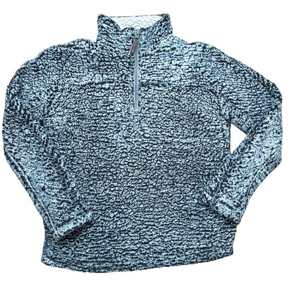 Thread & Supply Teddy Pullover Quarter Zip Gray Small - Picture 1 of 4